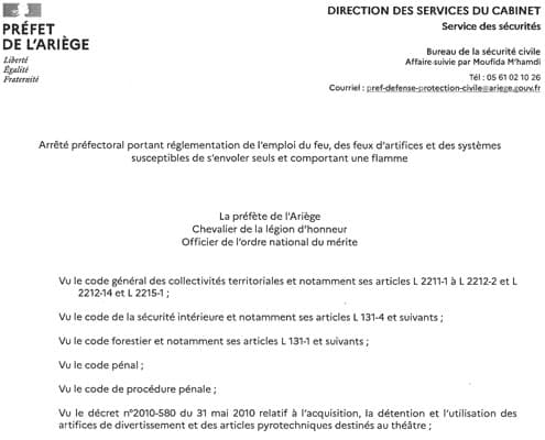 Arrêté 25.07.2022 - Feux d'artifices